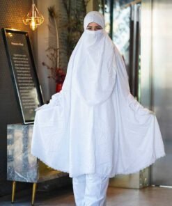 Alternative view of White Plazzo with Khimar Set 02