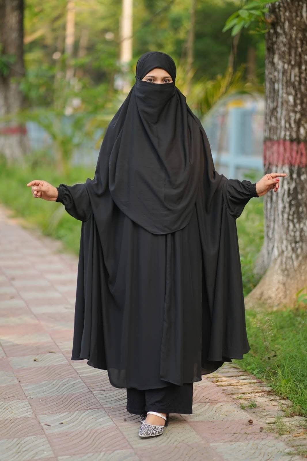 Semi Long Khimar – Black