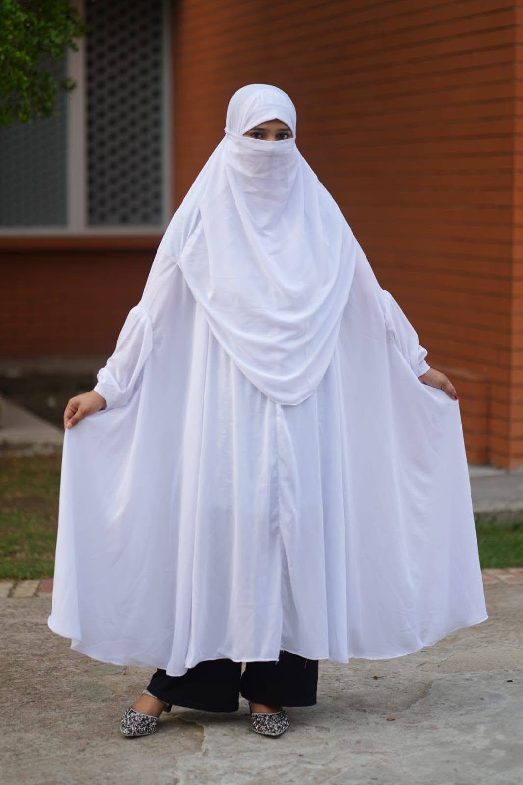 Semi Long Khimar – White